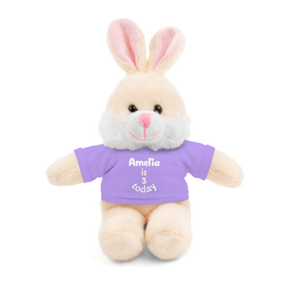 Personalized Birthday Plush Animal – Custom Name & Age Teddy, Bunny, Lion, Panda Gift for Kids