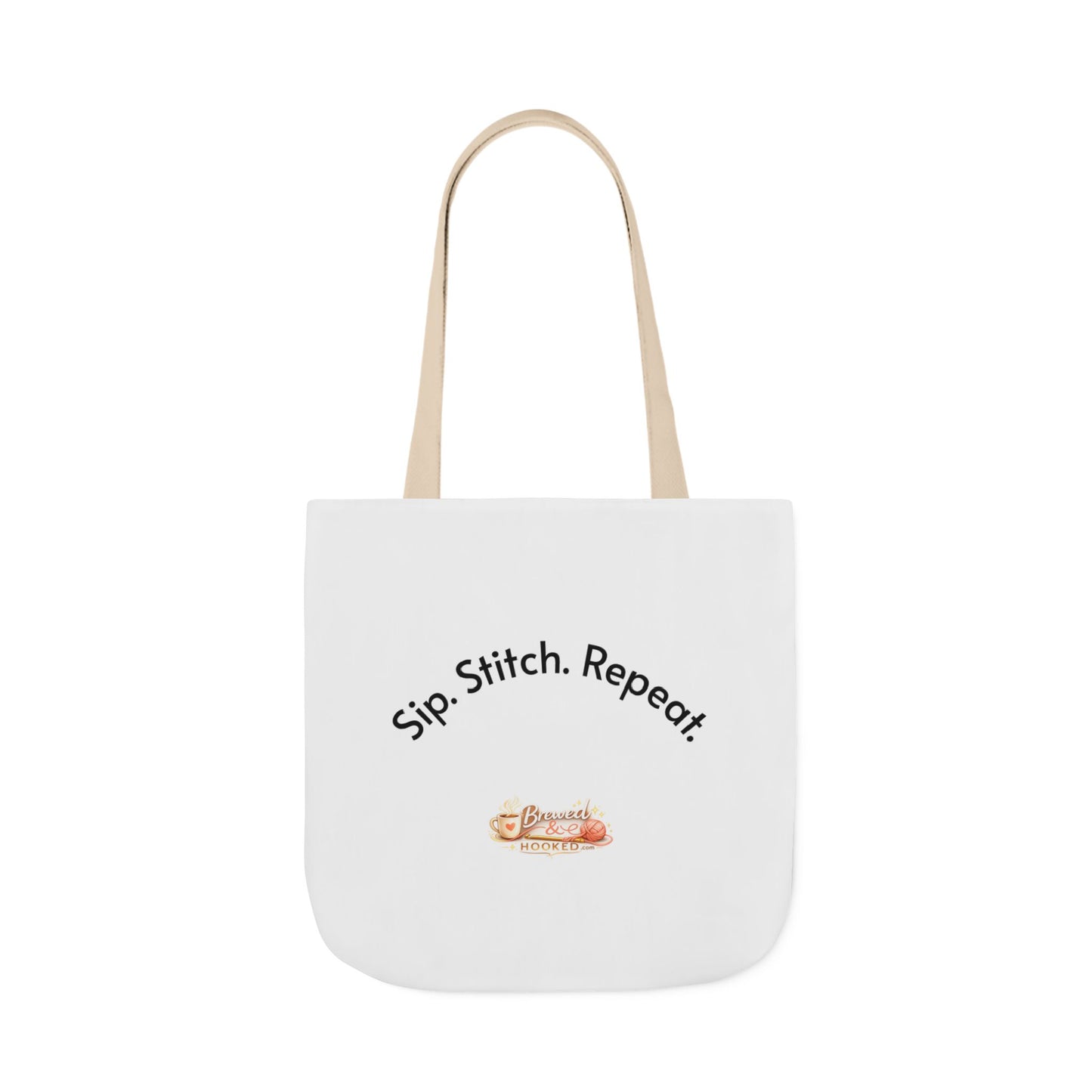 Sip. Stitch. Repeat.™ Tote Bag  for Crochet Knitting Yarn Lover Crafter Project Bag
