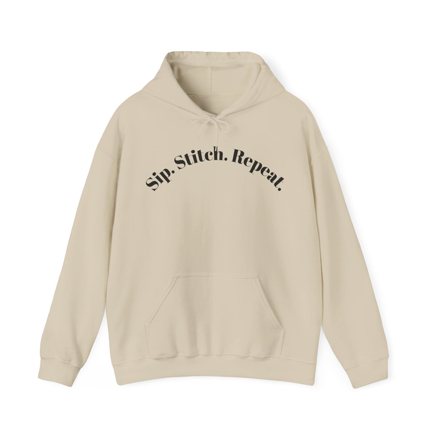 Sip. Stitch. Repeat.™ Hoodie – Cozy Crochet & Knitting Hoodie for Yarn Lovers | Crafting Pullover Sweatshirt