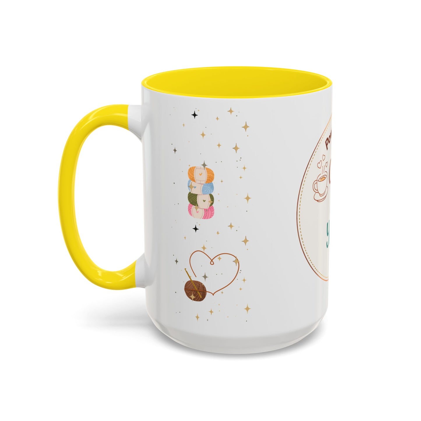 Powered by Coffee & Yarn Mug – Crochet Lover Coffee Cup | Knitting & Yarn Gift for Crocheters | Cozy Crafter Mug 11oz 15oz