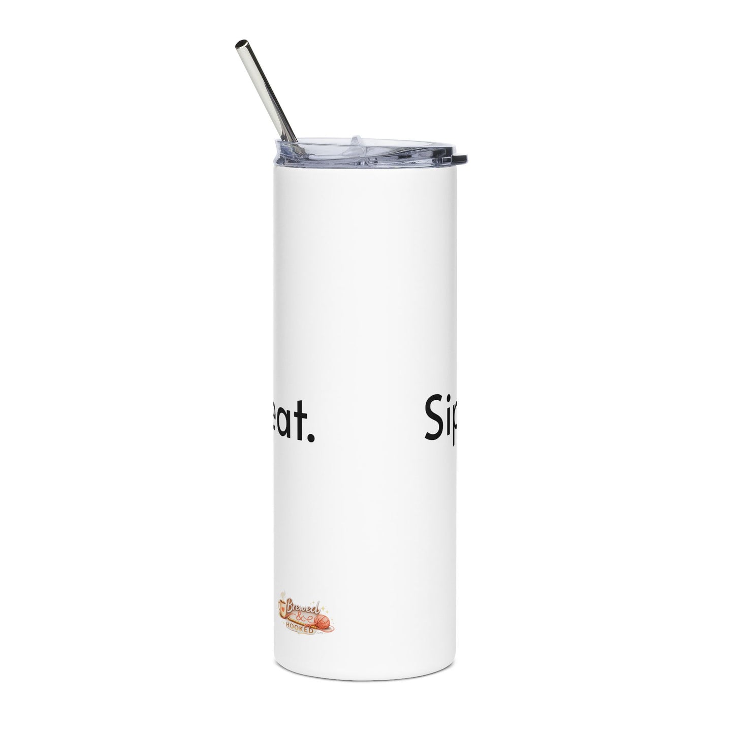 Sip. Stitch. Repeat.™ 20oz Stainless Steel Coffee Travel Tumbler with Straw