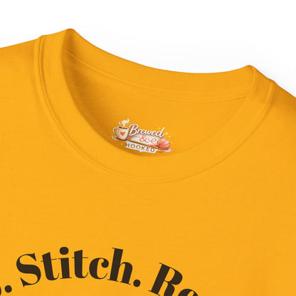 Sip. Stitch. Repeat.™ Shirt – Crochet & Knitting Lover Vintage Tee | Yarn Lover Gift | Cozy Crafter T-Shirt