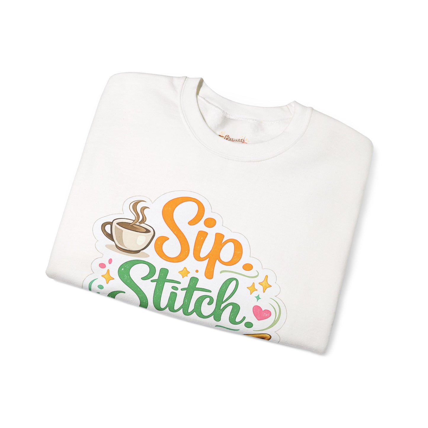 Sip. Stitch. Repeat.™ Sweatshirt — Cozy Maker Crewneck