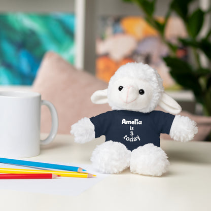 Personalized Birthday Plush Animal – Custom Name & Age Teddy, Bunny, Lion, Panda Gift for Kids