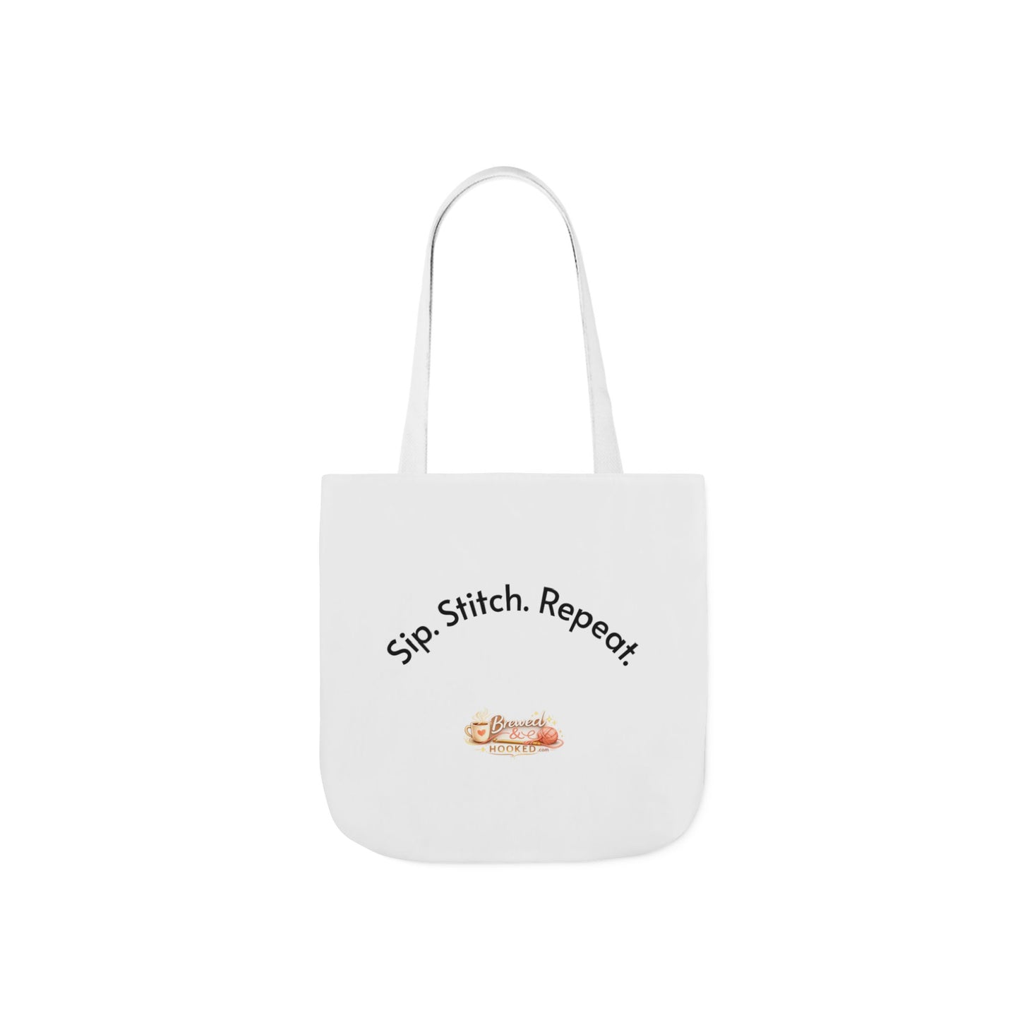 Sip. Stitch. Repeat.™ Tote Bag  for Crochet Knitting Yarn Lover Crafter Project Bag