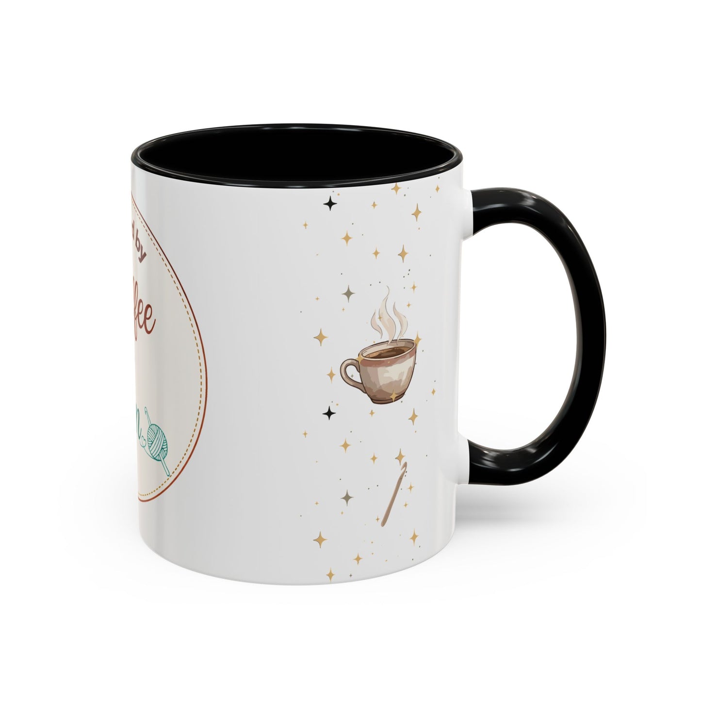 Powered by Coffee & Yarn Mug – Crochet Lover Coffee Cup | Knitting & Yarn Gift for Crocheters | Cozy Crafter Mug 11oz 15oz