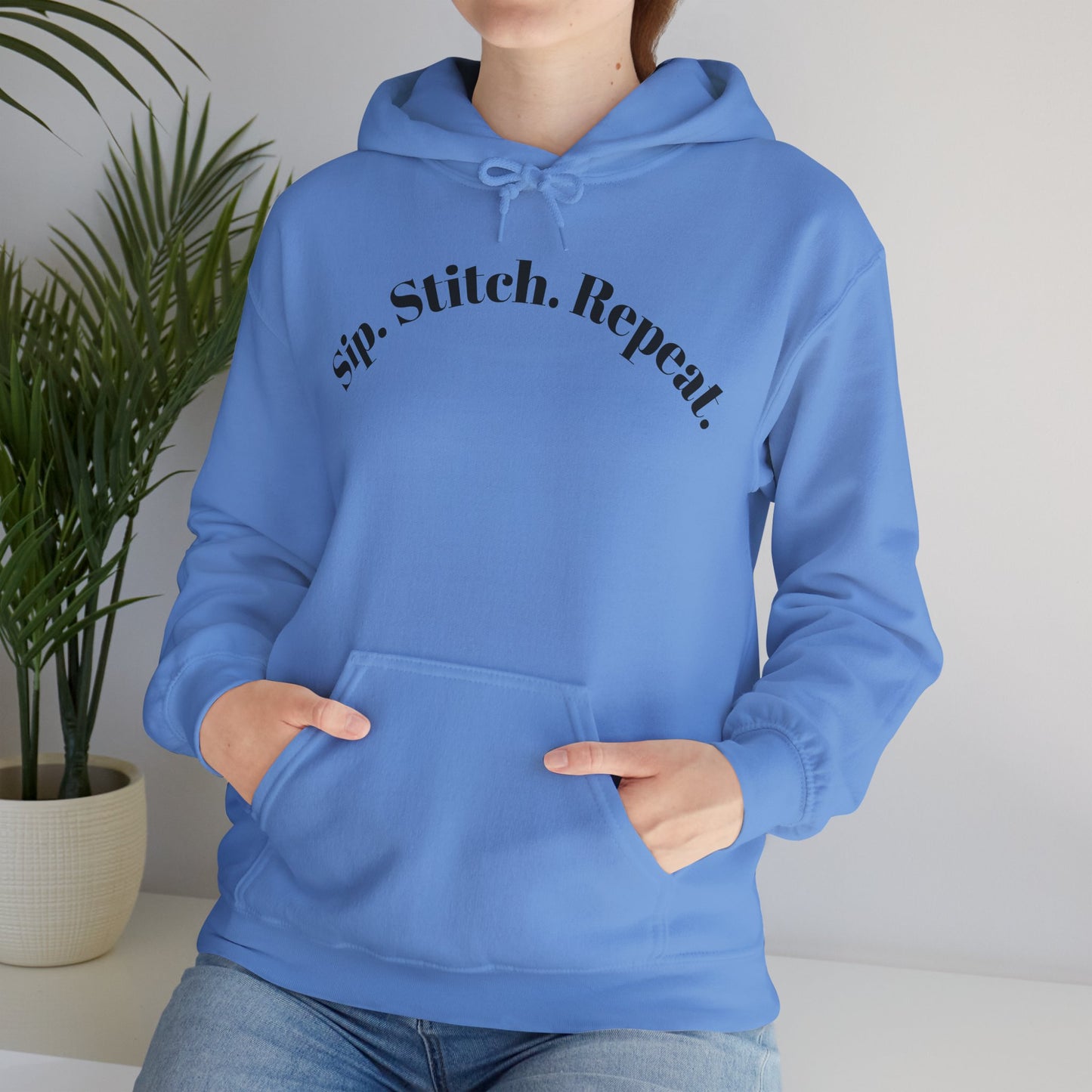 Sip. Stitch. Repeat.™ Hoodie – Cozy Crochet & Knitting Hoodie for Yarn Lovers | Crafting Pullover Sweatshirt