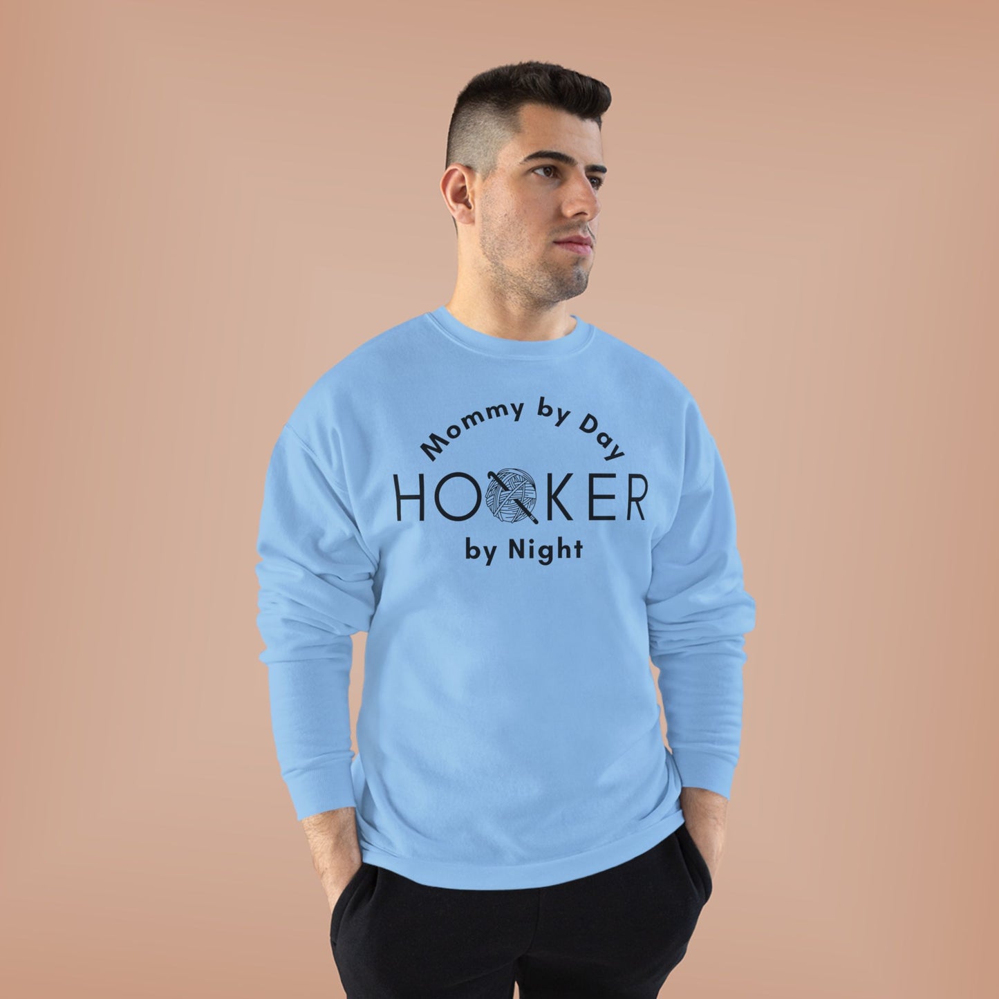 Mommy by Day Hooker by Night Sweatshirt – Funny Crochet Sweatshirt, Yarn Lover Gift, Crochet Humor Crewneck