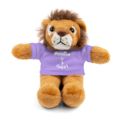 Personalized Birthday Plush Animal – Custom Name & Age Teddy, Bunny, Lion, Panda Gift for Kids