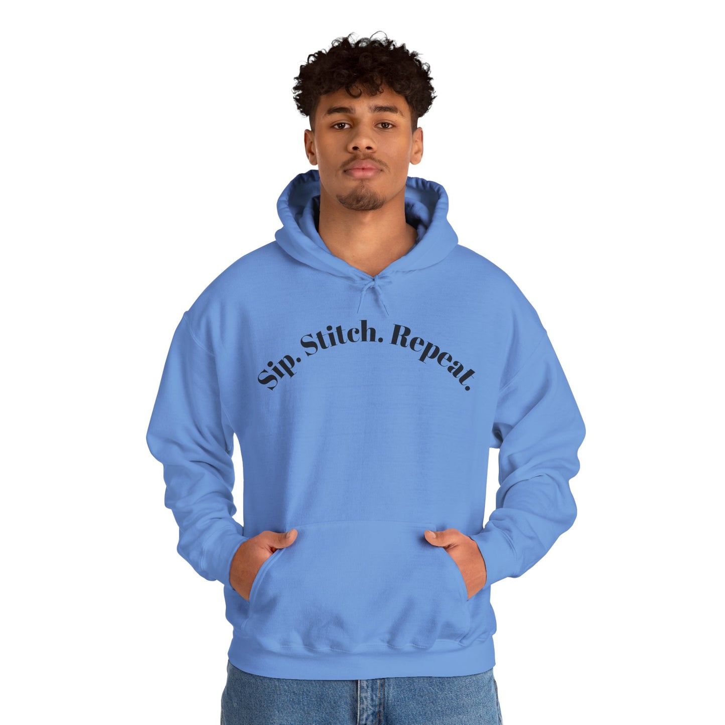 Sip. Stitch. Repeat.™ Hoodie – Cozy Crochet & Knitting Hoodie for Yarn Lovers | Crafting Pullover Sweatshirt