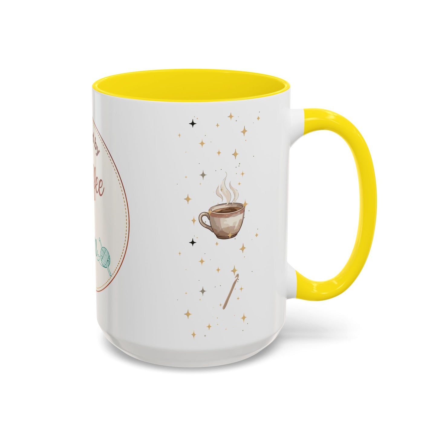 Powered by Coffee & Yarn Mug – Crochet Lover Coffee Cup | Knitting & Yarn Gift for Crocheters | Cozy Crafter Mug 11oz 15oz