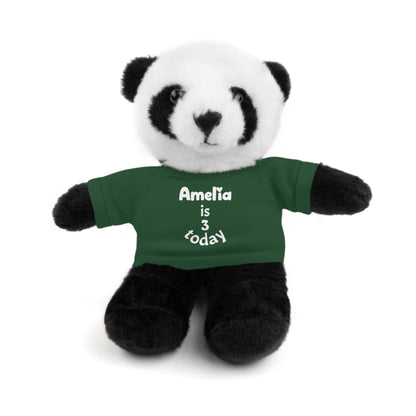 Personalized Birthday Plush Animal – Custom Name & Age Teddy, Bunny, Lion, Panda Gift for Kids
