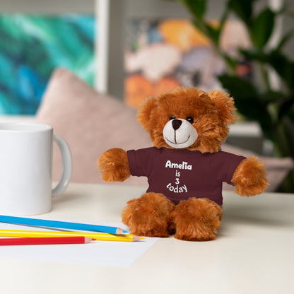 Personalized Birthday Plush Animal – Custom Name & Age Teddy, Bunny, Lion, Panda Gift for Kids