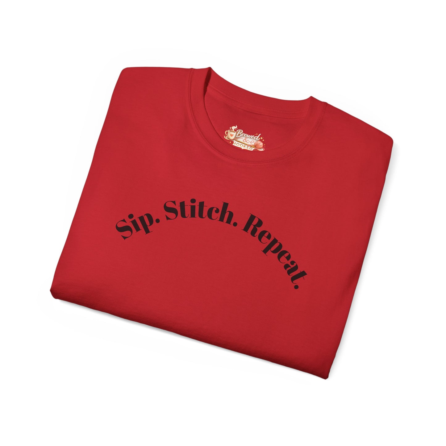 Sip. Stitch. Repeat.™ Shirt – Crochet & Knitting Lover Vintage Tee | Yarn Lover Gift | Cozy Crafter T-Shirt