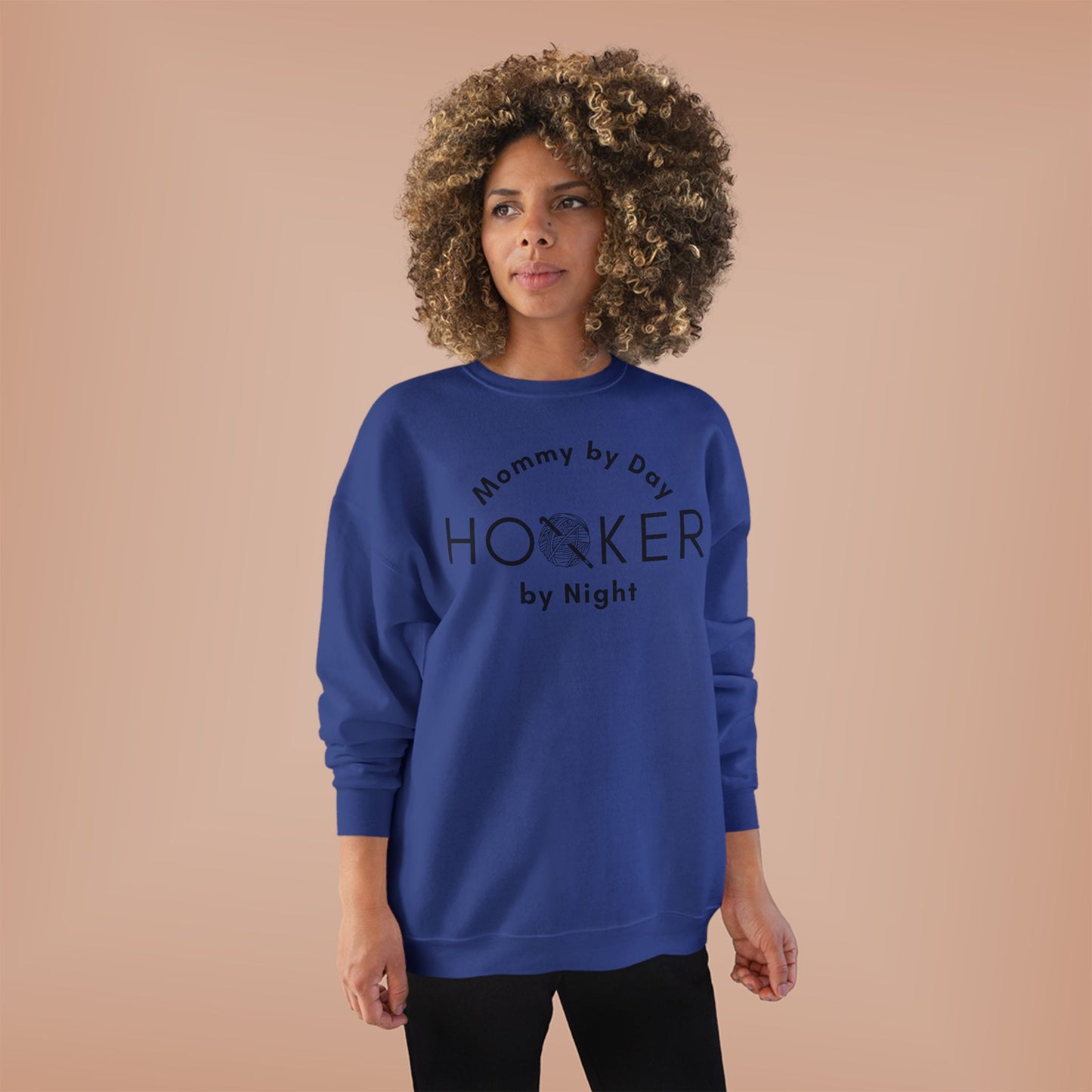 Mommy by Day Hooker by Night Sweatshirt – Funny Crochet Sweatshirt, Yarn Lover Gift, Crochet Humor Crewneck