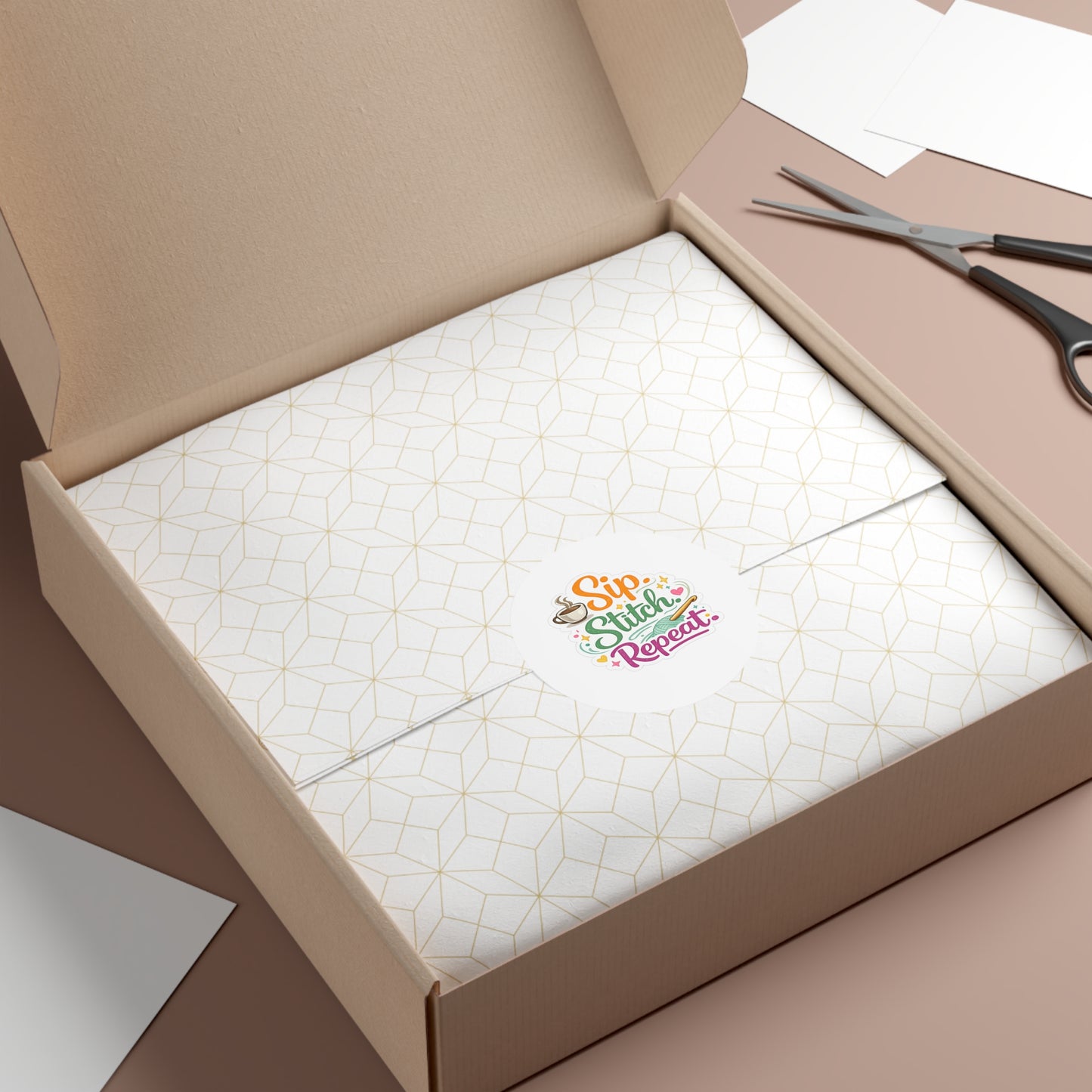 Sip. Stitch. Repeat.™ Crochet Sticker | Yarn & Coffee Vinyl Sticker | Crochet Lover Gift | Crafting Laptop Water Bottle Decal