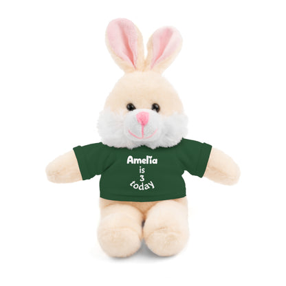 Personalized Birthday Plush Animal – Custom Name & Age Teddy, Bunny, Lion, Panda Gift for Kids
