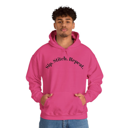 Sip. Stitch. Repeat.™ Hoodie – Cozy Crochet & Knitting Hoodie for Yarn Lovers | Crafting Pullover Sweatshirt