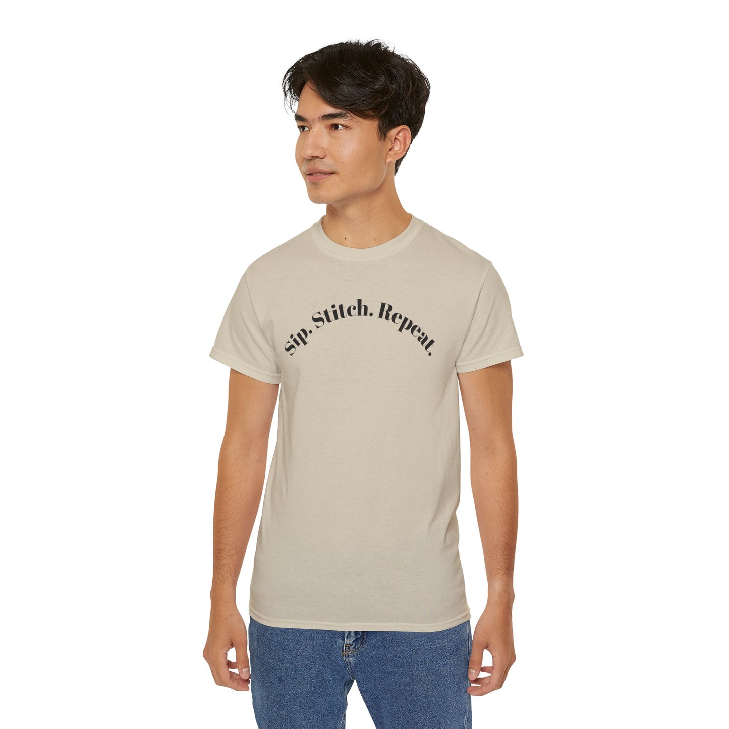 Sip. Stitch. Repeat.™ Shirt – Crochet & Knitting Lover Vintage Tee | Yarn Lover Gift | Cozy Crafter T-Shirt
