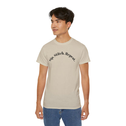 Sip. Stitch. Repeat.™ Shirt – Crochet & Knitting Lover Vintage Tee | Yarn Lover Gift | Cozy Crafter T-Shirt