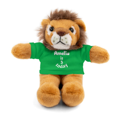Personalized Birthday Plush Animal – Custom Name & Age Teddy, Bunny, Lion, Panda Gift for Kids