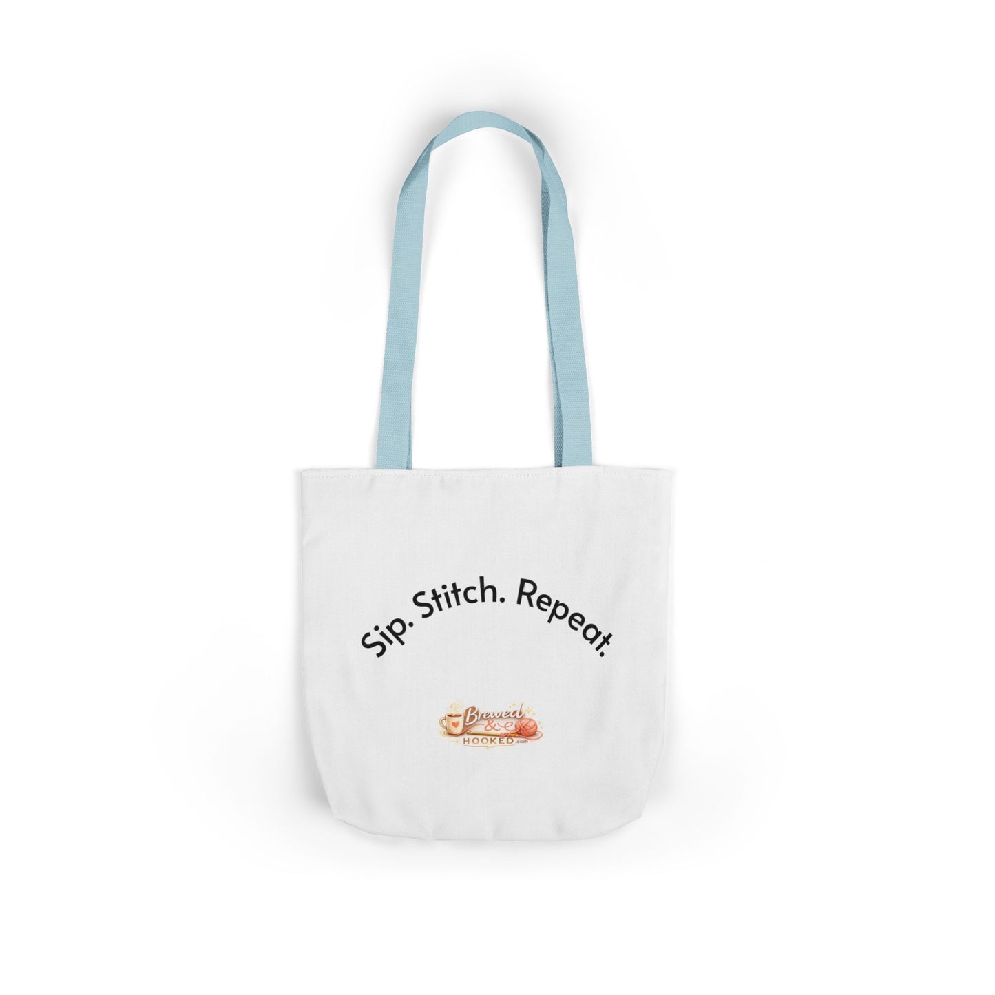 Sip. Stitch. Repeat.™ Tote Bag  for Crochet Knitting Yarn Lover Crafter Project Bag