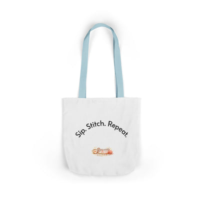 Sip. Stitch. Repeat.™ Tote Bag  for Crochet Knitting Yarn Lover Crafter Project Bag