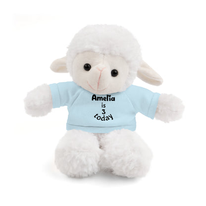 Personalized Birthday Plush Animal – Custom Name & Age Teddy, Bunny, Lion, Panda Gift for Kids