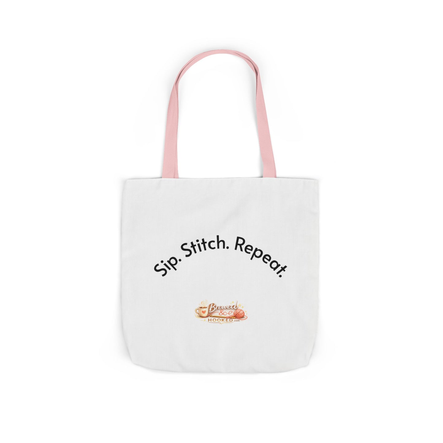 Sip. Stitch. Repeat.™ Tote Bag  for Crochet Knitting Yarn Lover Crafter Project Bag