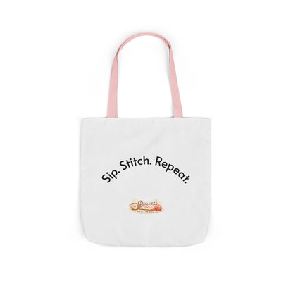 Sip. Stitch. Repeat.™ Tote Bag  for Crochet Knitting Yarn Lover Crafter Project Bag