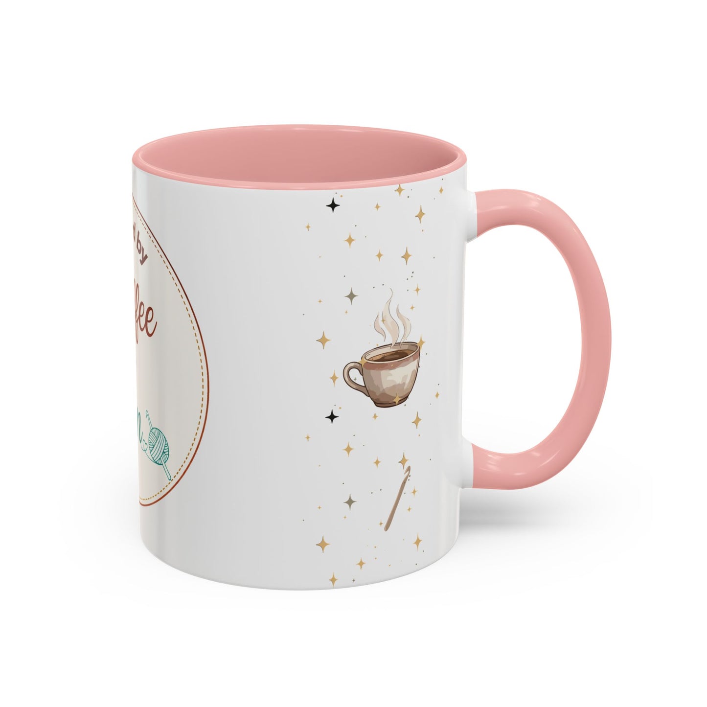 Powered by Coffee & Yarn Mug – Crochet Lover Coffee Cup | Knitting & Yarn Gift for Crocheters | Cozy Crafter Mug 11oz 15oz