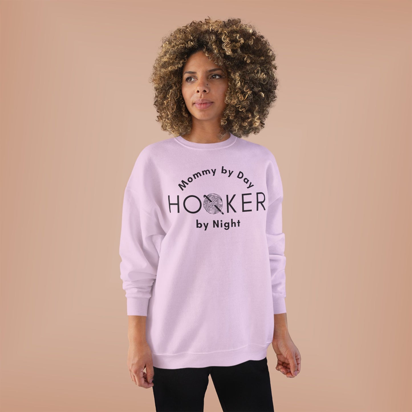Mommy by Day Hooker by Night Sweatshirt – Funny Crochet Sweatshirt, Yarn Lover Gift, Crochet Humor Crewneck