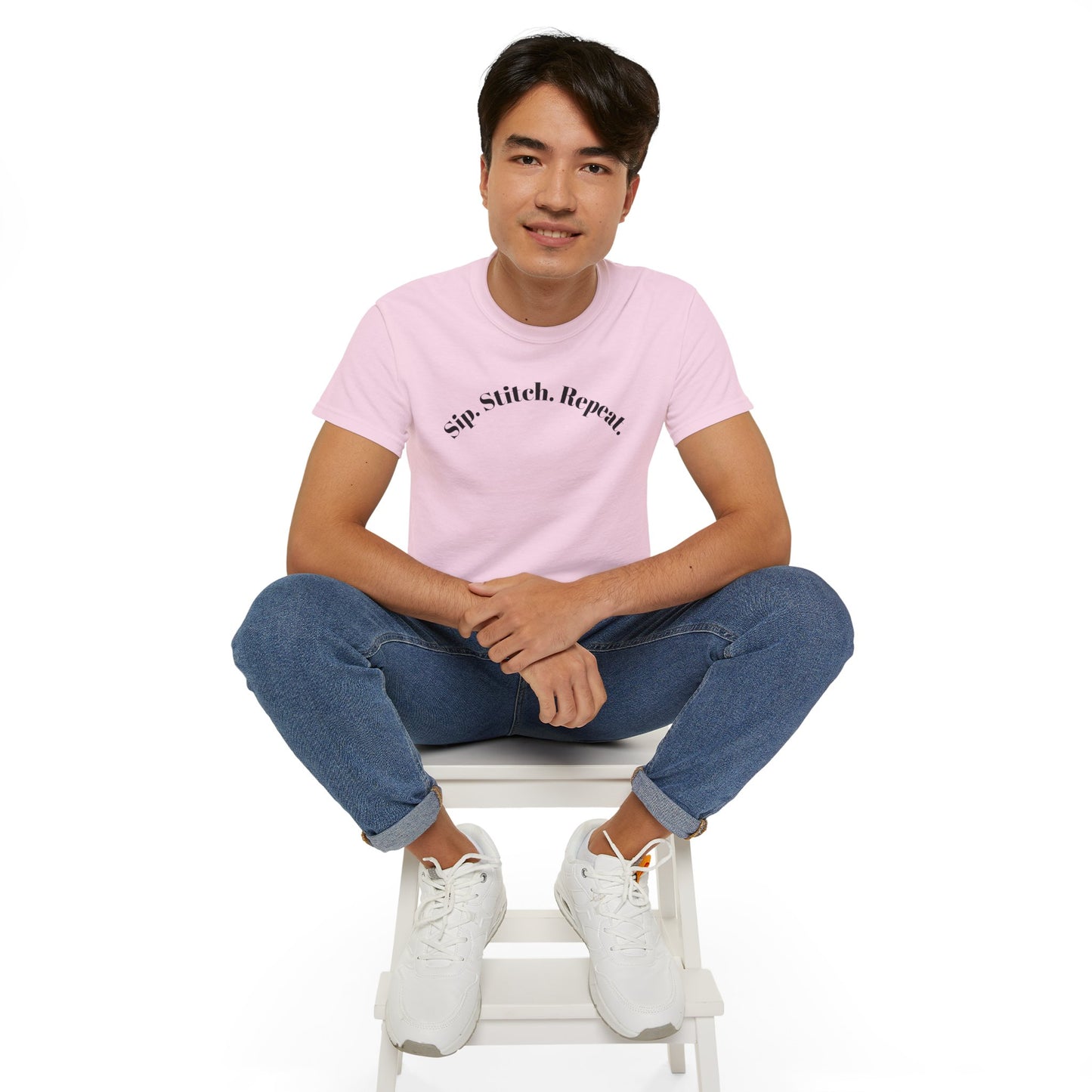 Sip. Stitch. Repeat.™ Shirt – Crochet & Knitting Lover Vintage Tee | Yarn Lover Gift | Cozy Crafter T-Shirt