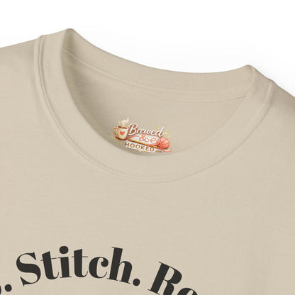 Sip. Stitch. Repeat.™ Shirt – Crochet & Knitting Lover Vintage Tee | Yarn Lover Gift | Cozy Crafter T-Shirt
