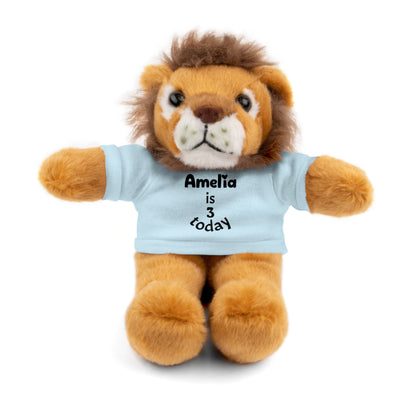 Personalized Birthday Plush Animal – Custom Name & Age Teddy, Bunny, Lion, Panda Gift for Kids