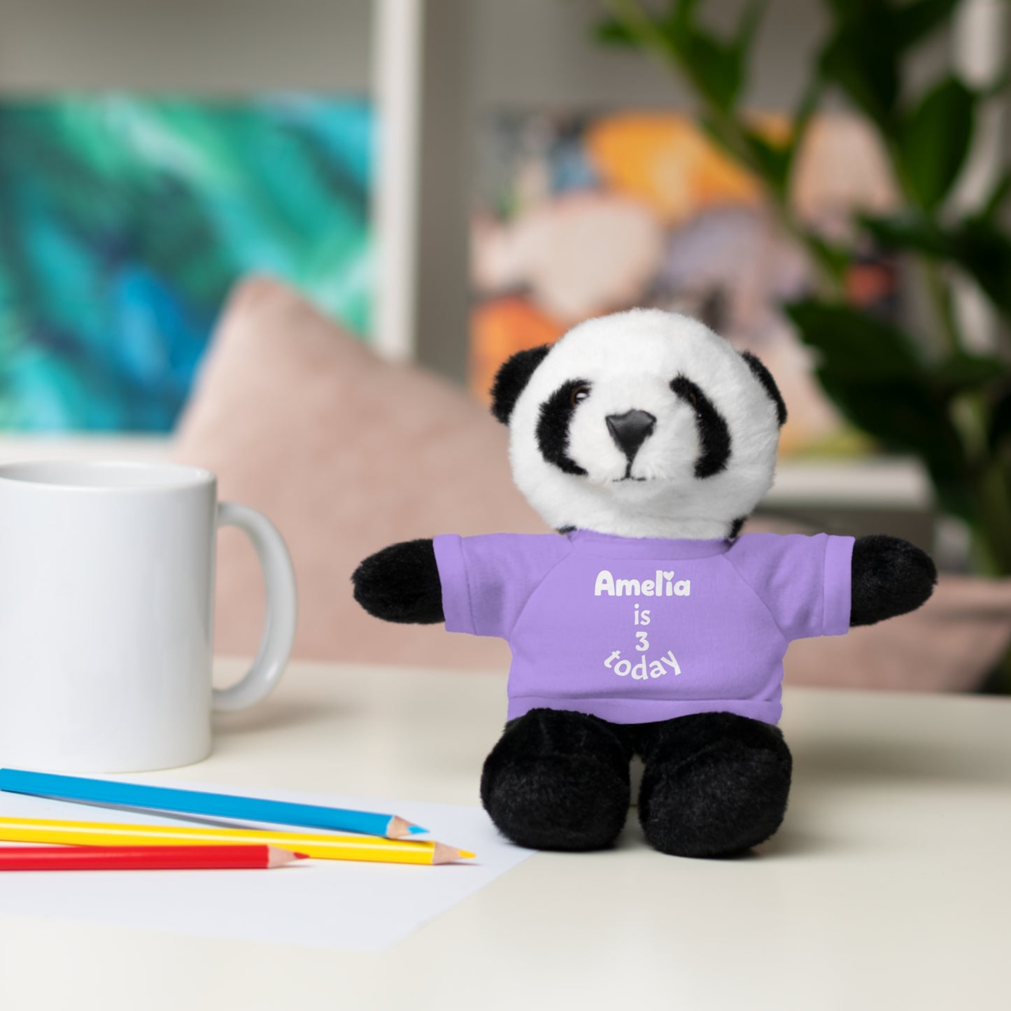 Personalized Birthday Plush Animal – Custom Name & Age Teddy, Bunny, Lion, Panda Gift for Kids