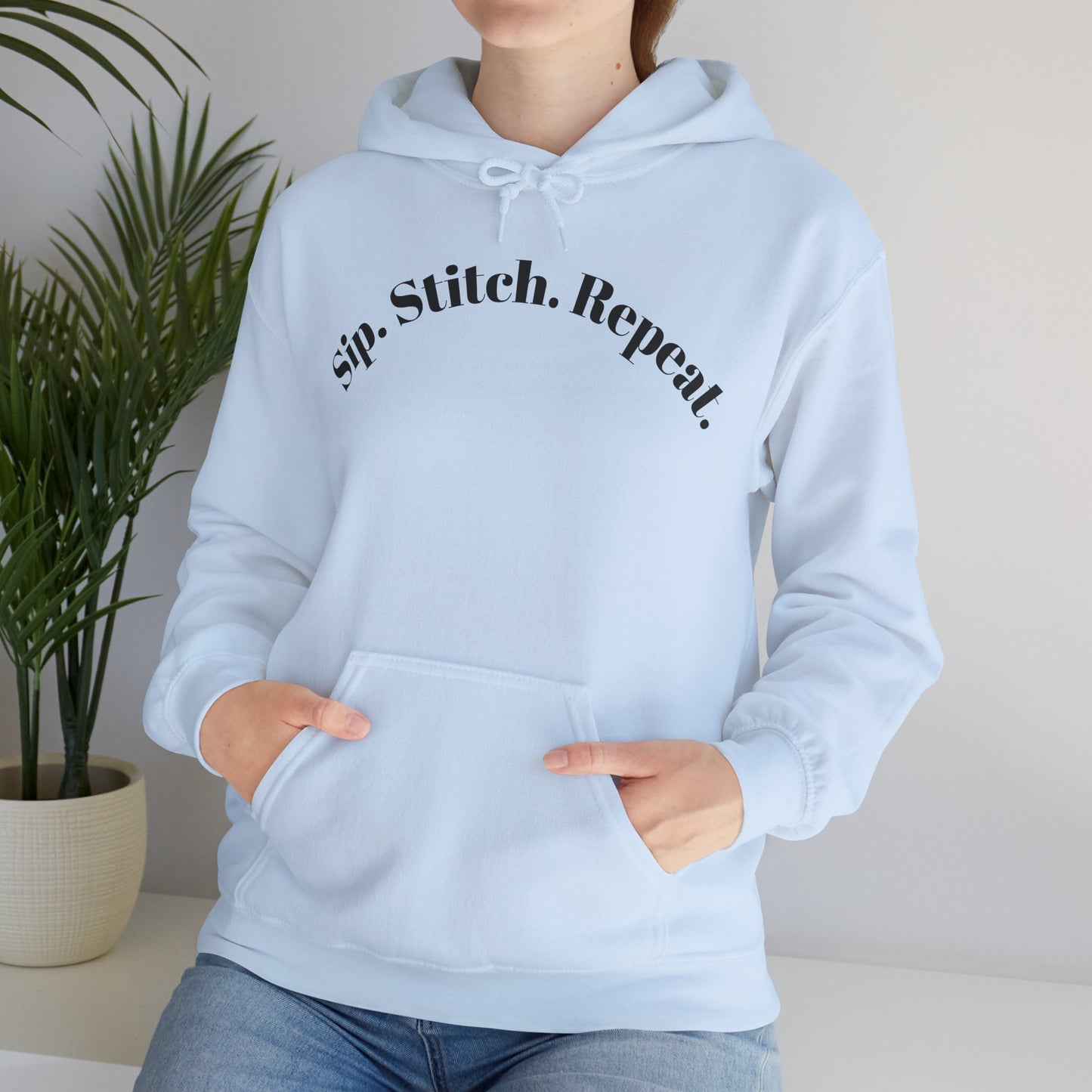 Sip. Stitch. Repeat.™ Hoodie – Cozy Crochet & Knitting Hoodie for Yarn Lovers | Crafting Pullover Sweatshirt