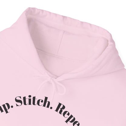 Sip. Stitch. Repeat.™ Hoodie – Cozy Crochet & Knitting Hoodie for Yarn Lovers | Crafting Pullover Sweatshirt