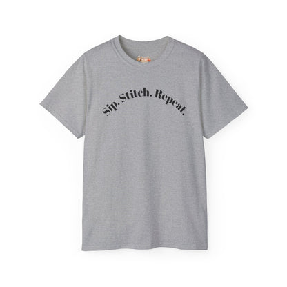 Sip. Stitch. Repeat.™ Shirt – Crochet & Knitting Lover Vintage Tee | Yarn Lover Gift | Cozy Crafter T-Shirt
