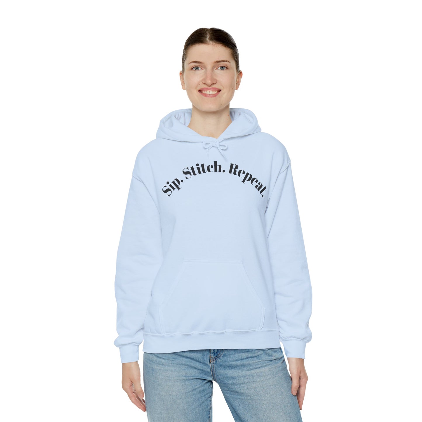 Sip. Stitch. Repeat.™ Hoodie – Cozy Crochet & Knitting Hoodie for Yarn Lovers | Crafting Pullover Sweatshirt