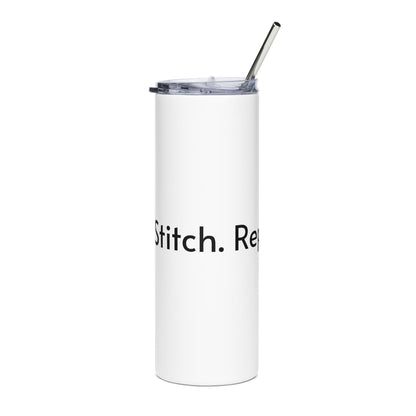 Sip. Stitch. Repeat.™ 20oz Stainless Steel Coffee Travel Tumbler with Straw
