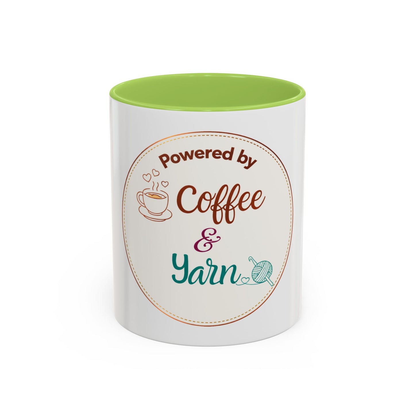 Powered by Coffee & Yarn Mug – Crochet Lover Coffee Cup | Knitting & Yarn Gift for Crocheters | Cozy Crafter Mug 11oz 15oz