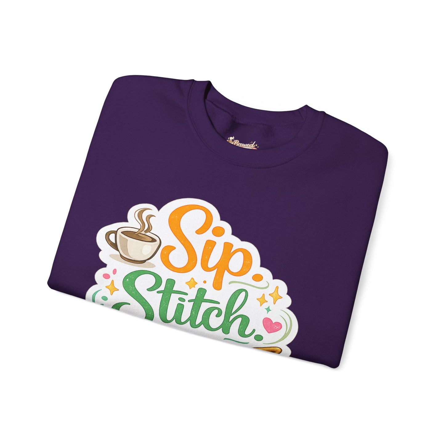 Sip. Stitch. Repeat.™ Sweatshirt — Cozy Maker Crewneck