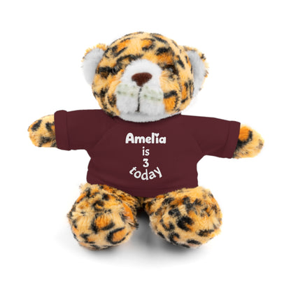 Personalized Birthday Plush Animal – Custom Name & Age Teddy, Bunny, Lion, Panda Gift for Kids