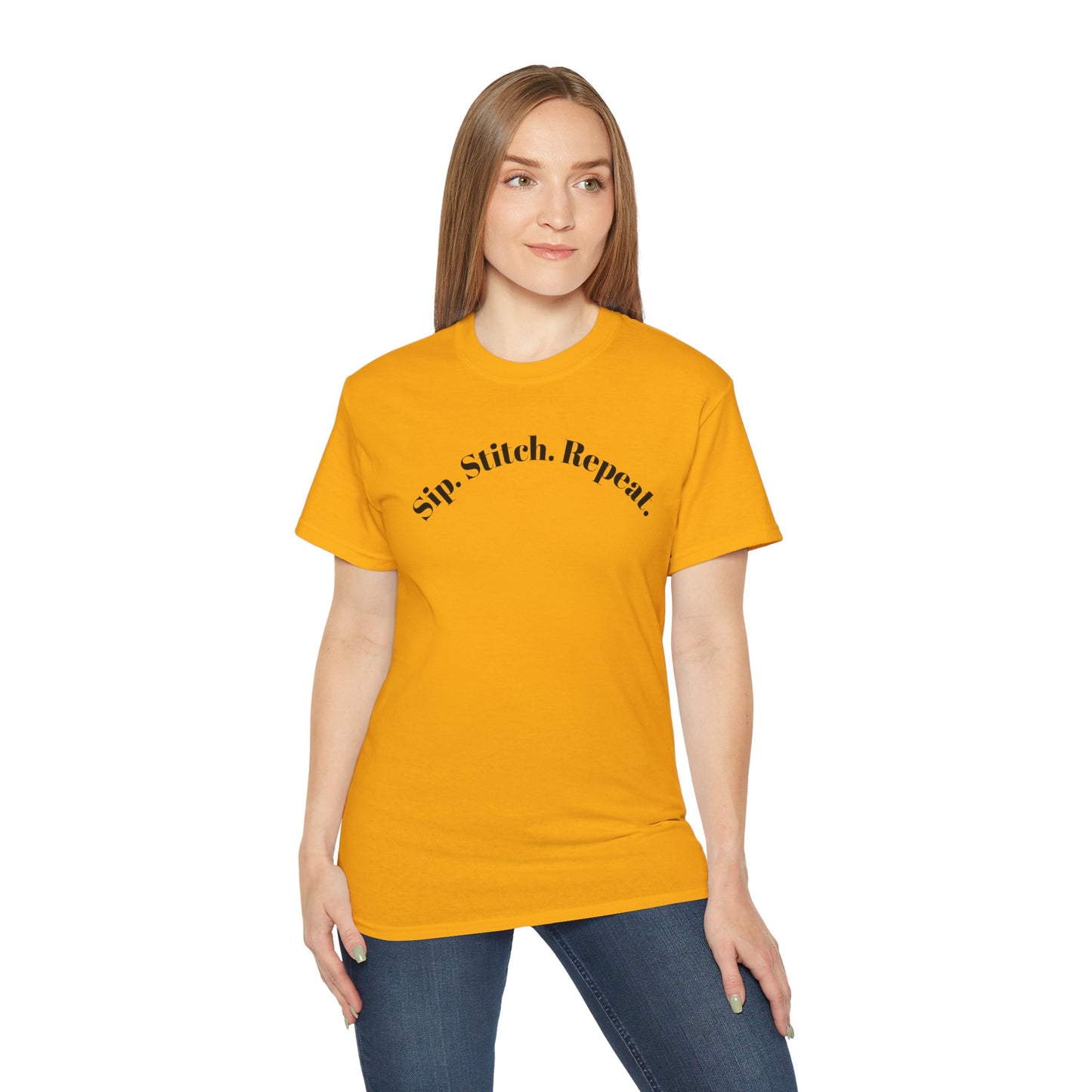 Sip. Stitch. Repeat.™ Shirt – Crochet & Knitting Lover Vintage Tee | Yarn Lover Gift | Cozy Crafter T-Shirt