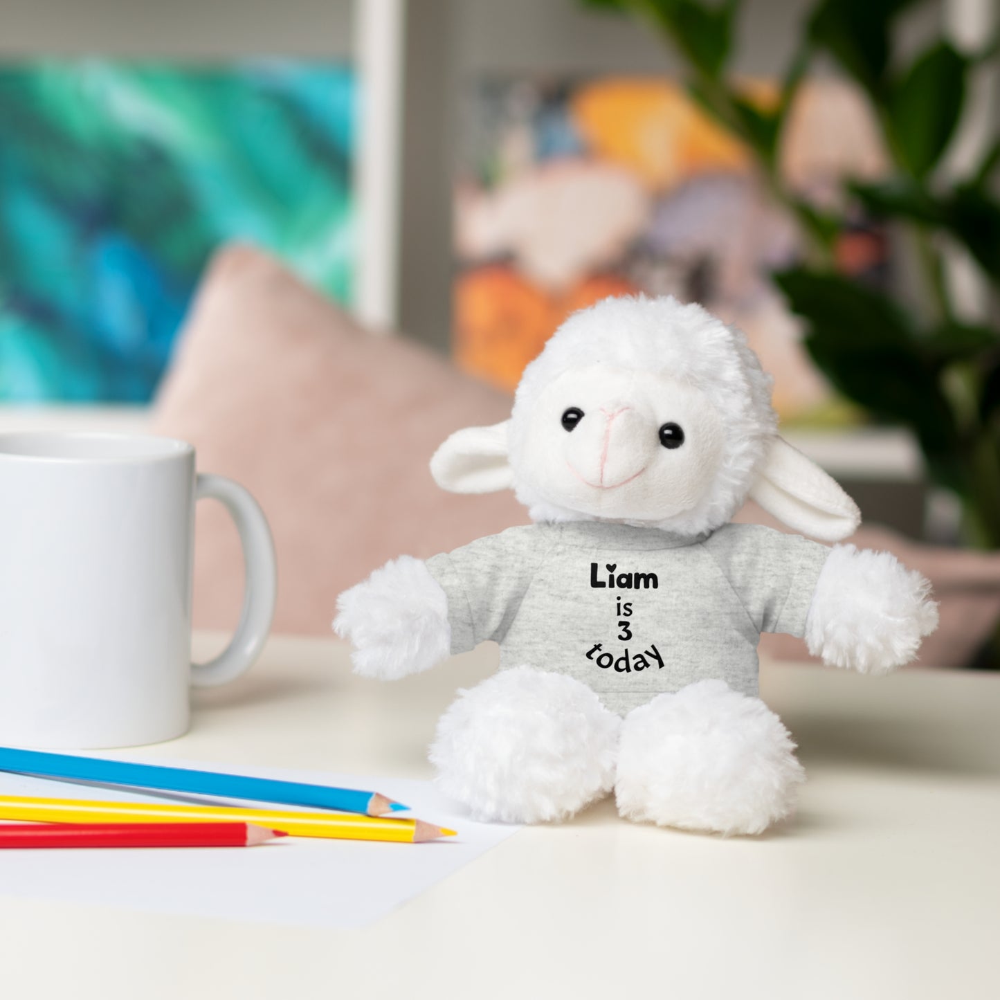 Personalized Birthday Plush Animal – Custom Name & Age Teddy, Bunny, Lion, Panda Gift for Kids