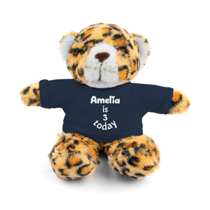 Personalized Birthday Plush Animal – Custom Name & Age Teddy, Bunny, Lion, Panda Gift for Kids