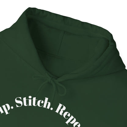 Sip. Stitch. Repeat.™ Hoodie – Cozy Crochet & Knitting Hoodie for Yarn Lovers | Crafting Pullover Sweatshirt