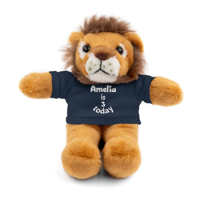 Personalized Birthday Plush Animal – Custom Name & Age Teddy, Bunny, Lion, Panda Gift for Kids
