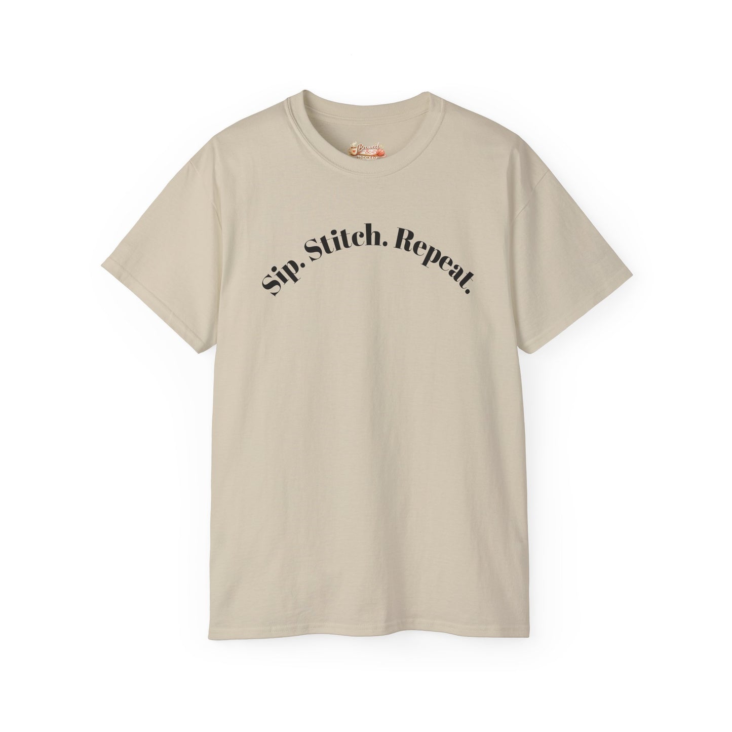 Sip. Stitch. Repeat.™ Shirt – Crochet & Knitting Lover Vintage Tee | Yarn Lover Gift | Cozy Crafter T-Shirt